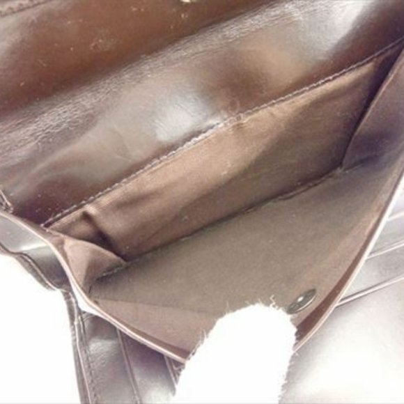 Prada Wallet Purse Trifold Brown Silver leather Woman unisex C3279 - Picture 4 of 8